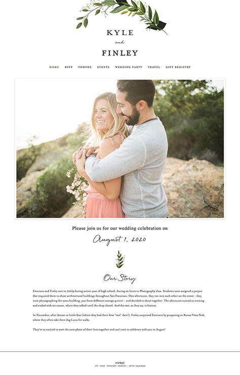minted wedding website examples.